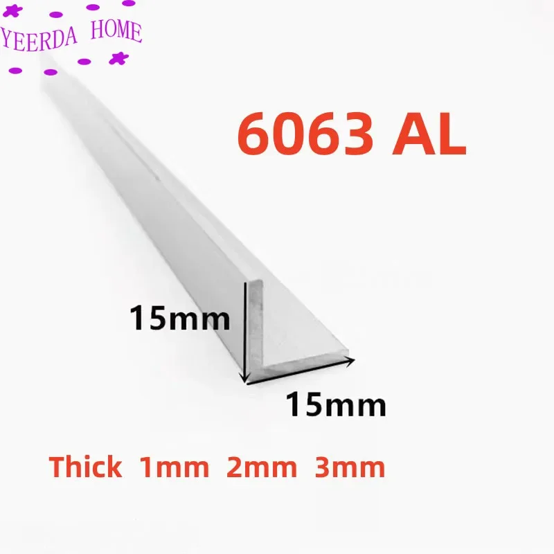 

15x15mm,thick 1/2/3mm,6063 Right Angle aluminum,L-shaped aluminum alloy,Aluminum edging triangle profile,Decoration Materials