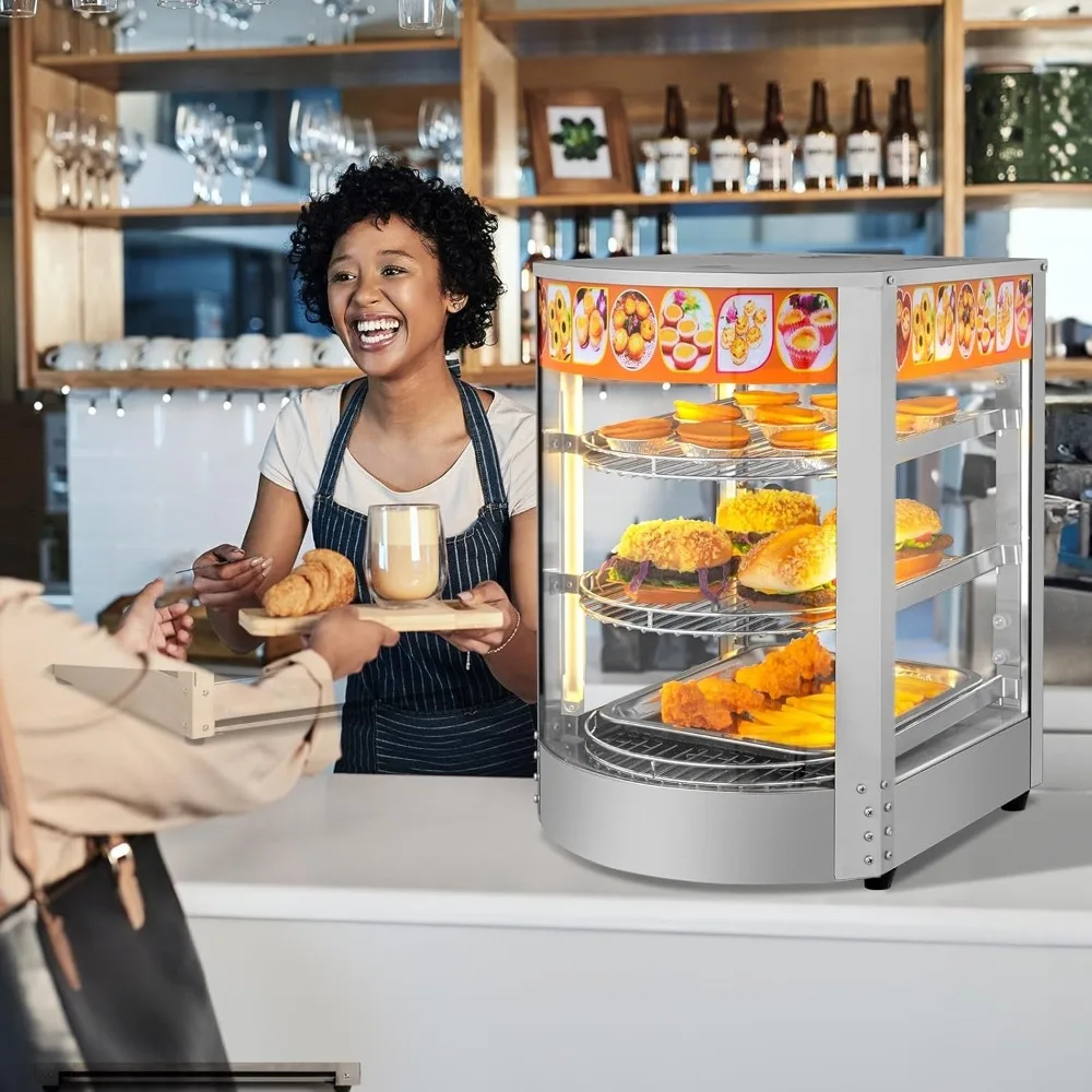 상업용 피자 디스플레이 워머, 3단 전기 카운터탑 푸드 워머