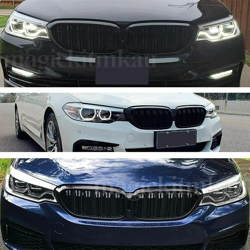 

For BMW G30 Car Front Grille Grid G31 5 Series 518d 520i 530i Sport 2017 2018 Kidney Grille Grill Gloss Black Performance Look