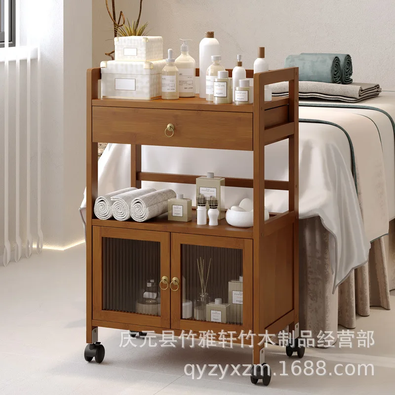Beauty salon special trolley rack beauty instrument manicure storage trolley multi-functional movable tool cart