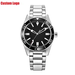 41MM Automatic Machinery Watch NH35 Movement Sterile Black Dial Stainless Steel Case Luminous Sapphire Glass Luminous Mens Watch