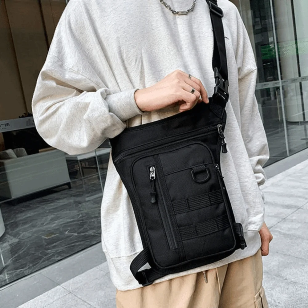 

Practical Adjustable Strap Men Waist Bag Thickened Wear-resistant Fanny Pack Casual Multi-layered Men Hip Bum Pack Riding