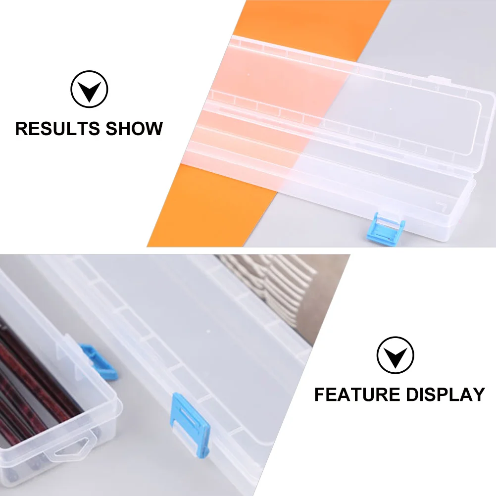 

2Pcs Clear Plastic Pencil Boxes Multi-Functional Storage Case for Pens Watercolor Crayons School Supplies Plastic Stationery Box