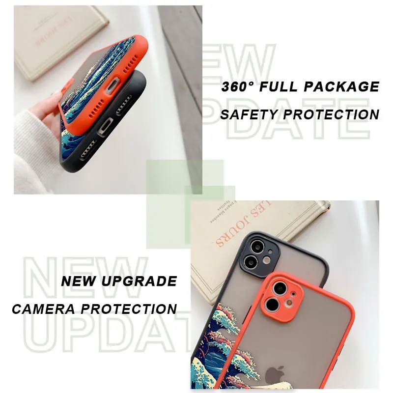 Sea  Mount Fuji Matte Phone Case For iPhone 15 14 13 12 11 Pro Max Plus 13 Mini X XR XS MAX 8 7 Plus 6 6S Hard PC Cover Coupe