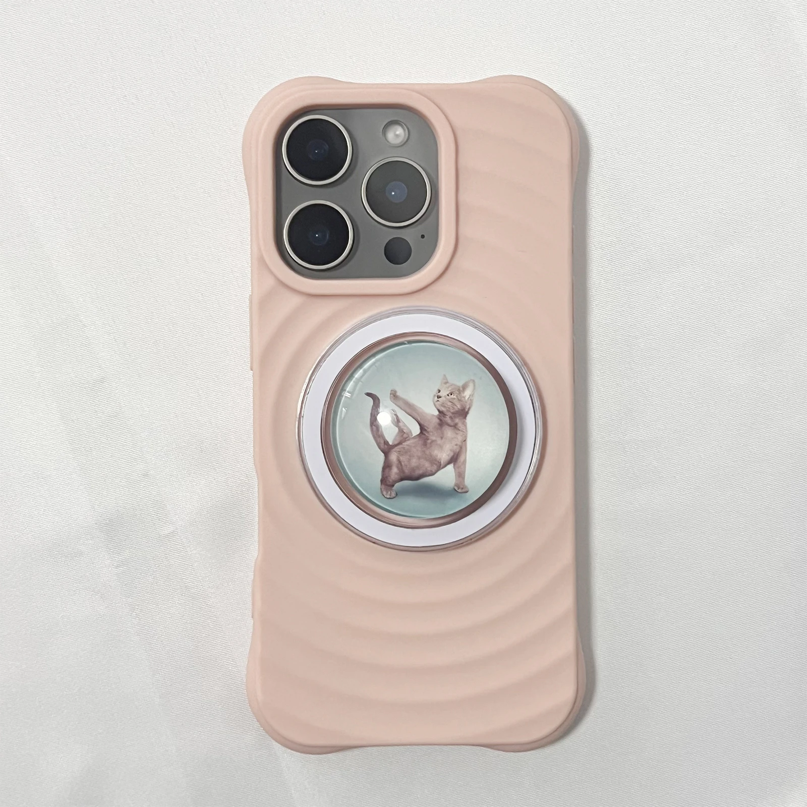 3D хрустальный шар, милый держатель для телефона с изображением йоги и кота, чехол-подставка для Magsafe, магнитный кронштейн для iPhone 17 16 Pro, Samsung Griptok