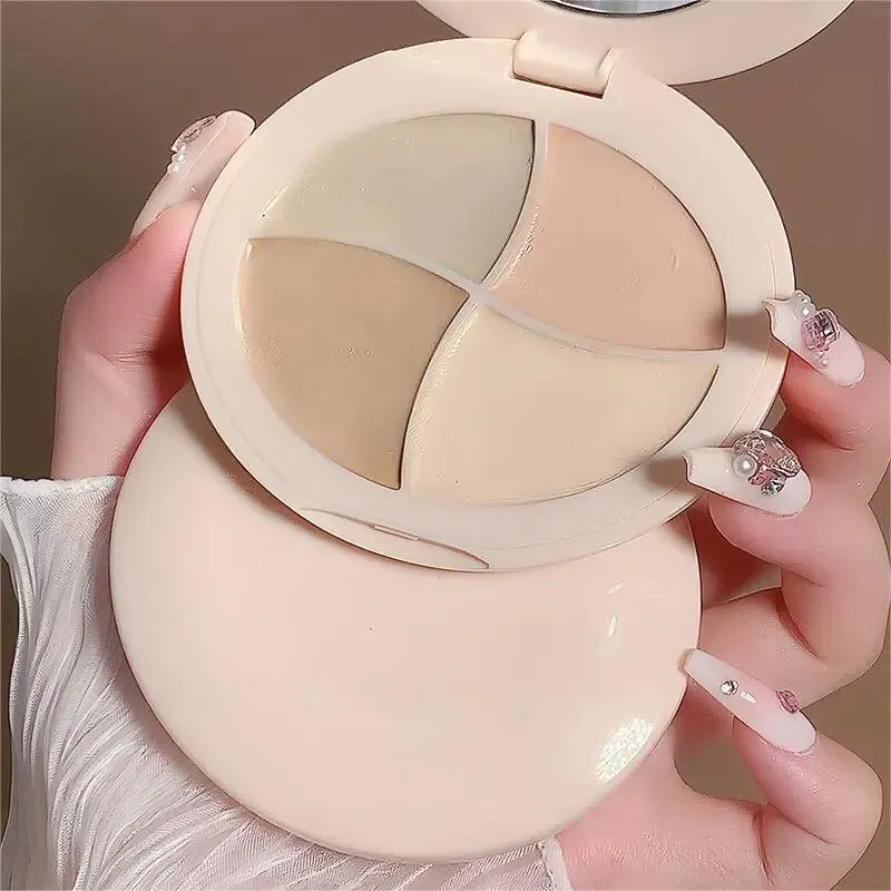 Four-color Concealer Facial Concealer Spots Tear Grooves Law Lines Dark Circles Brighten And Even Skin Tone