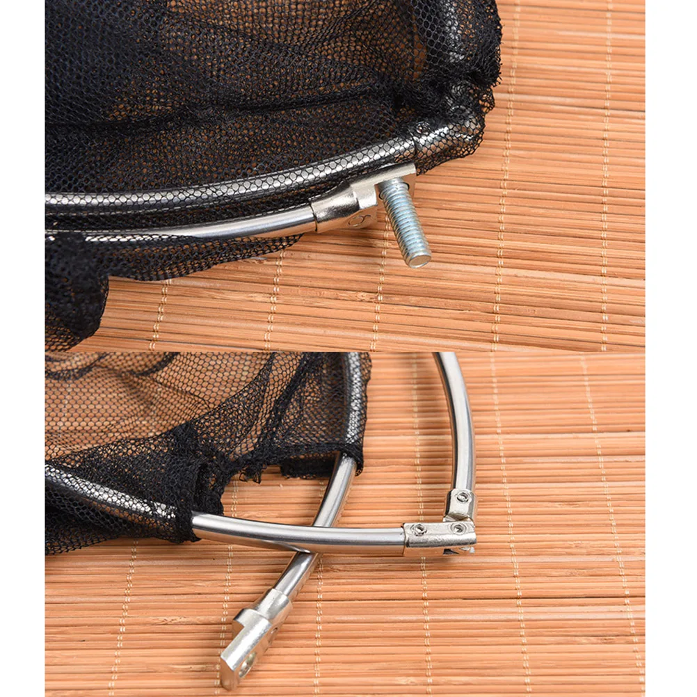 

40cm Stainless Steel Frame Net Head Dense Hole Nylon Black 8mm Screw Fit Most Sticks Strong Anti Corrosion Seawater