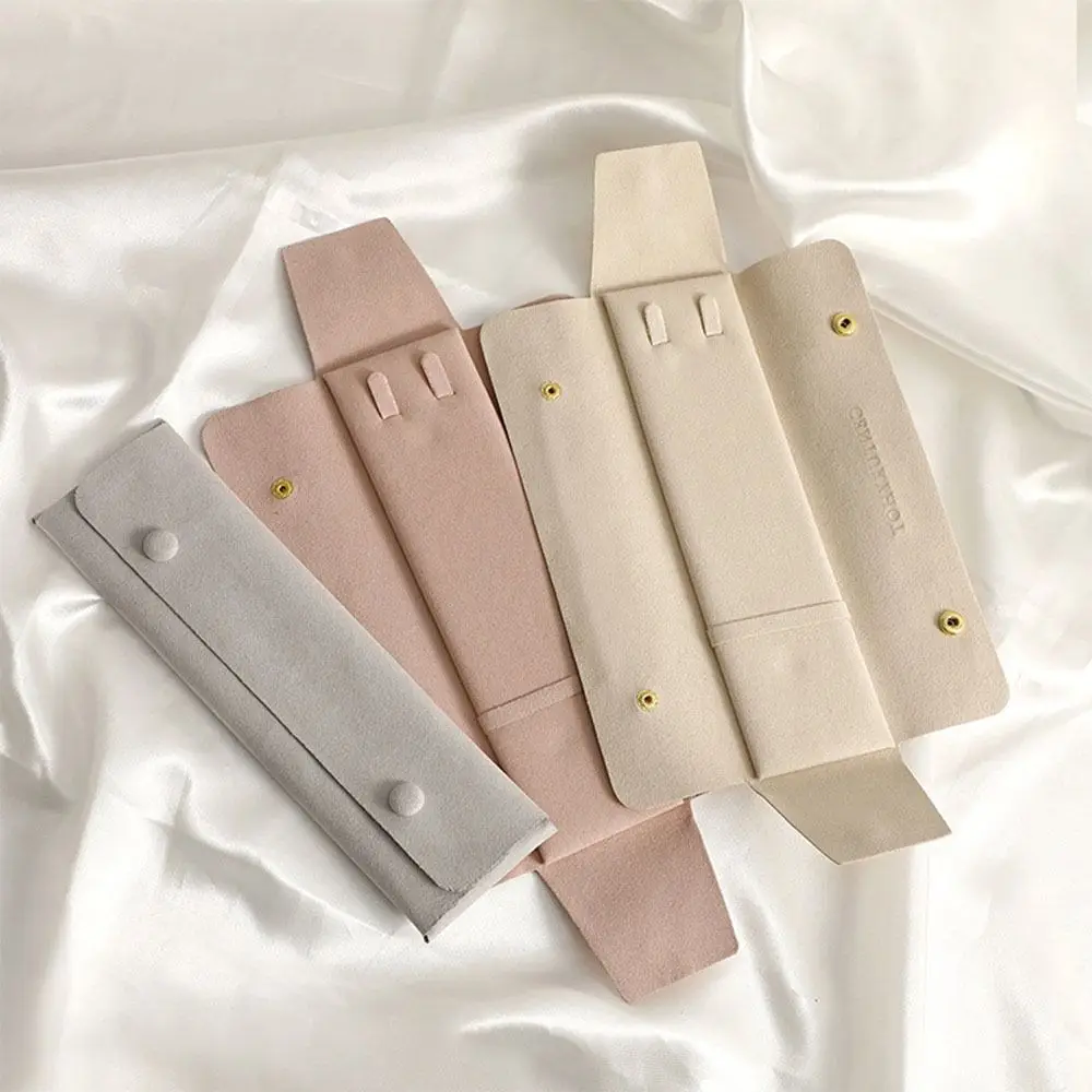 Fashionable Microfiber Jewelry Storage Foldable Portable Necklace Bracelet Pedant Display Exquisite Storage Pouch