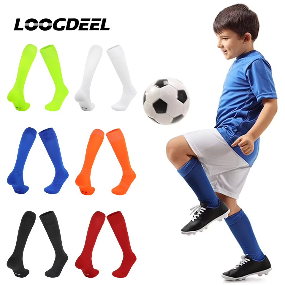 

Футбольные носки Loogdeel для детей и взрослых, дышащие, выше колена, длинные, для футбола, регби и других видов спорта на открытом воздухе