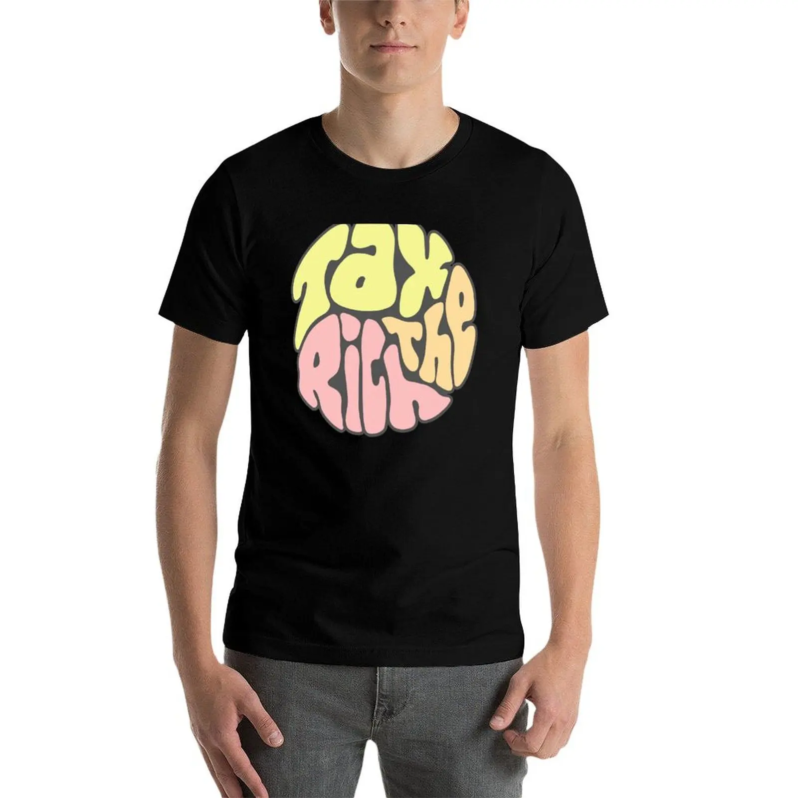 

Tax The Rich Groovy Word Art T-Shirt t shirt personalised cotton tshirt 100% t shirts for man graphic funny T-Shirt