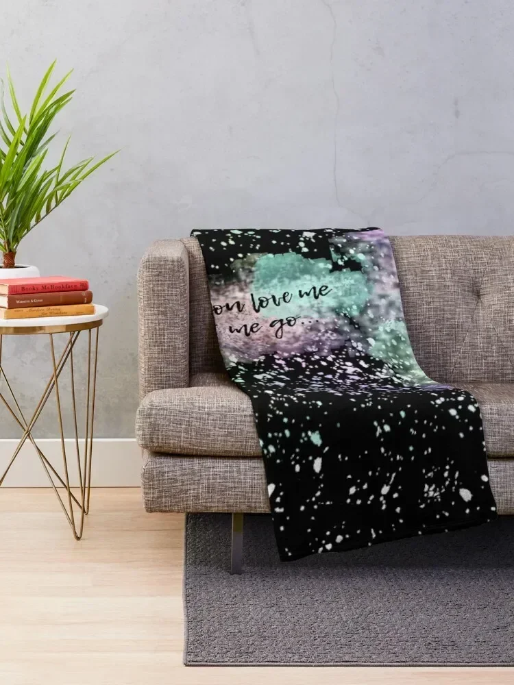 If you love me rainbow splatter paint Throw Blanket Retros Decorative Beds Blankets