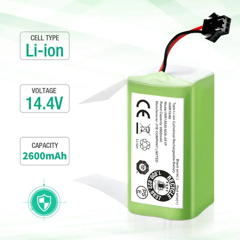 

Li-ion Battery for Conga 990 1090 Tesvor X500 Ecovacs Deebot N79 N79S DN622 Eufy RoboVac 11 11S RoboVac 30 NEW 14.4V 2600mAh