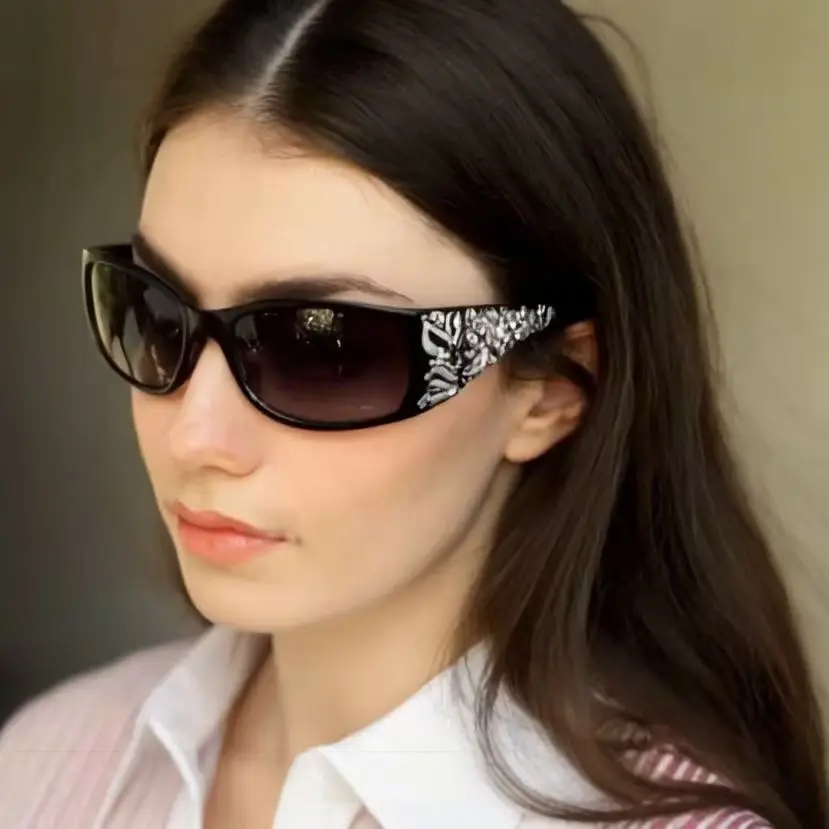 Luxury PC Rhinestones Sunglasses Y2K Korean Styles Cat Eye Sun Glasses Sport Sunglasses UV400 Shades Eyewear Ladies