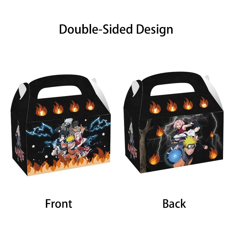 صندوق هدايا حلوى ناروتو ساكوكي كاكاشي أنيمي كارتون الشكل حفلة عيد ميلاد المحمولة صندوق ورقي محمول كيس ورقي هدية للأطفال #3