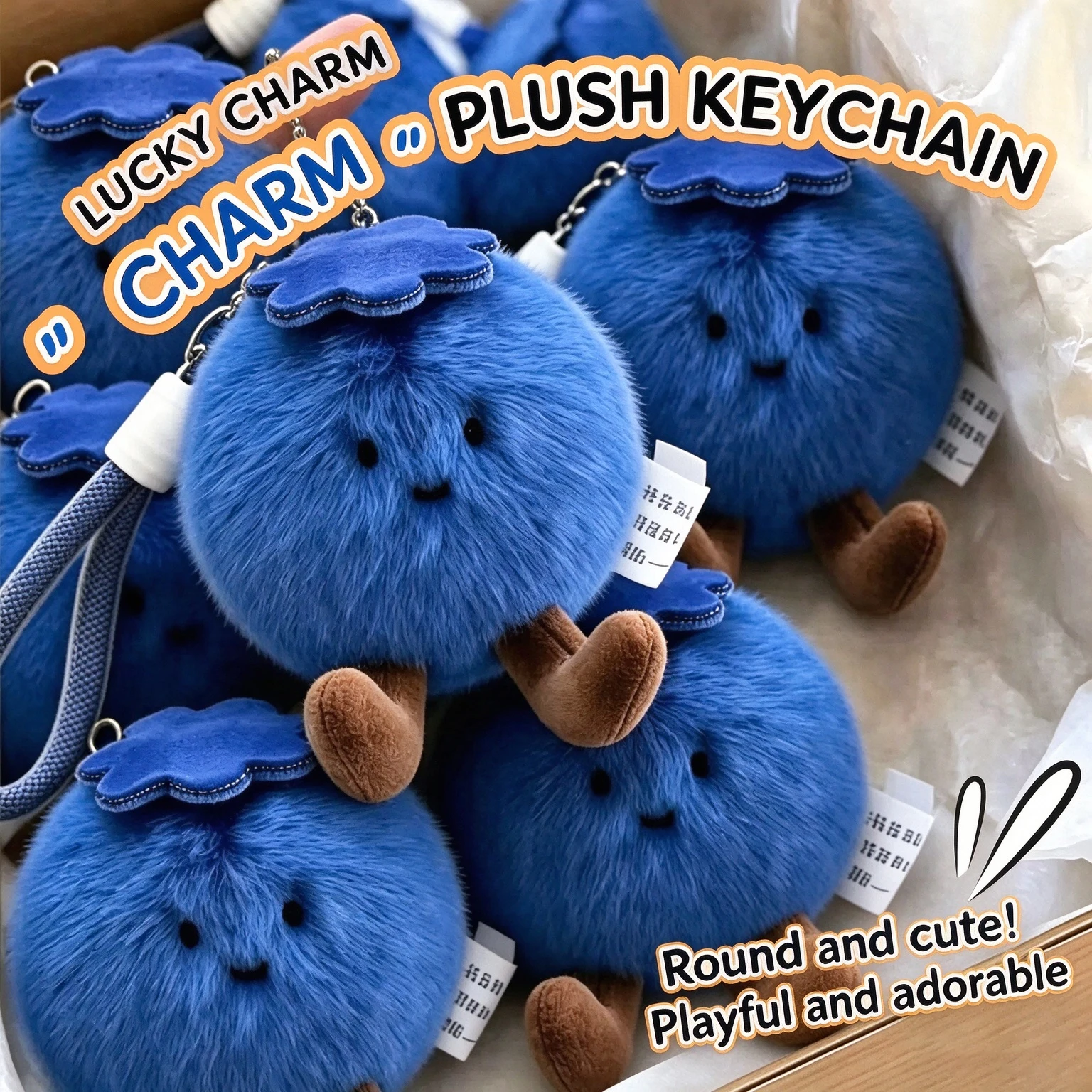 Hot Mini Simulated Blueberry Plush Keychain Blueberry Luck Preventing Mold Luck Blueberry Plush Doll Ornament Bag Pendant