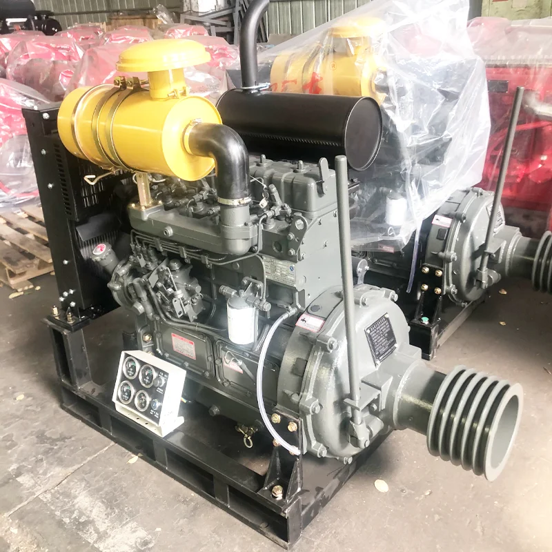 Stationary mechanical engine diesel with clutch and pulley for agricultural irrigation and cement trucks