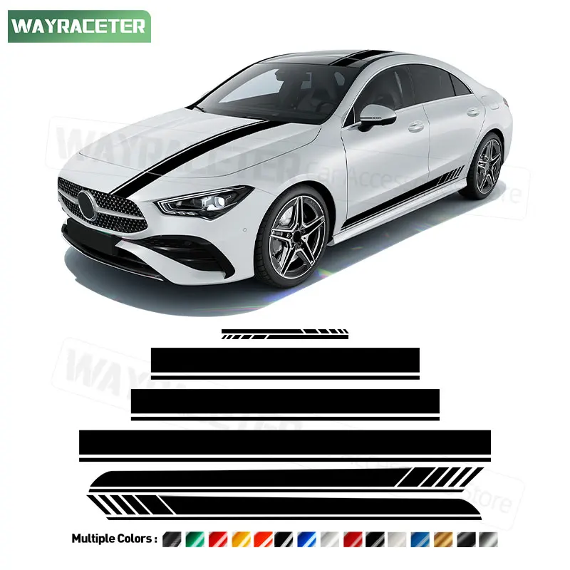 

Edition 1 Stripes Sticker Door Side Body Graphics Decal For Mercedes C118 W118 X118 AMG CLA45 CLA Class 2020 2021 2022 2023 2024