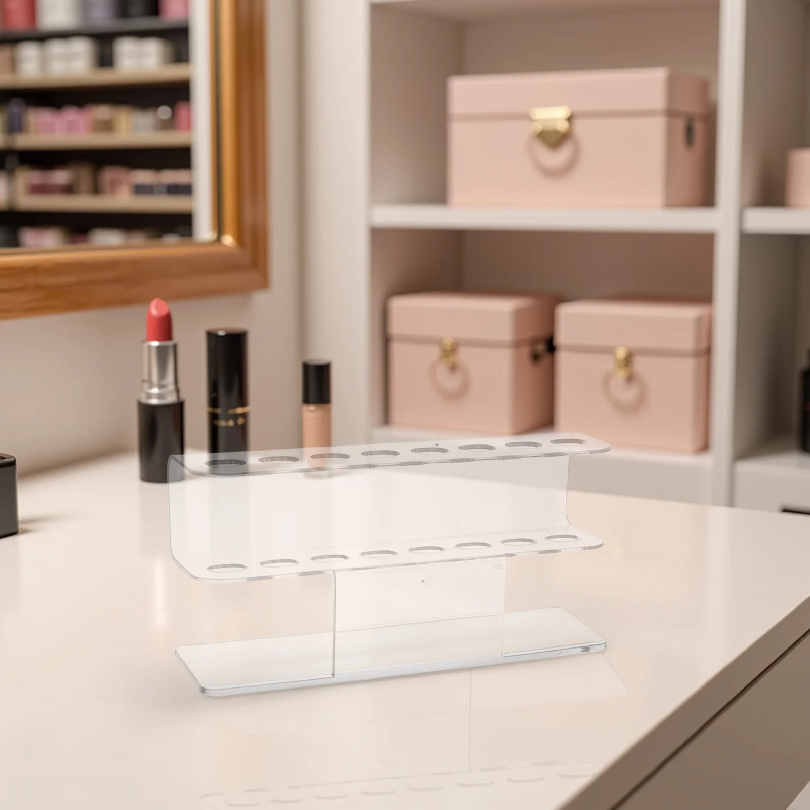 Soporte organizador de herramientas para uñas de acrílico transparente, soporte para pinzas con 8 ranuras, estante para brochas de maquillaje, soporte de exhibición para decoración de uñas, accesorios de salón, 2 uds.