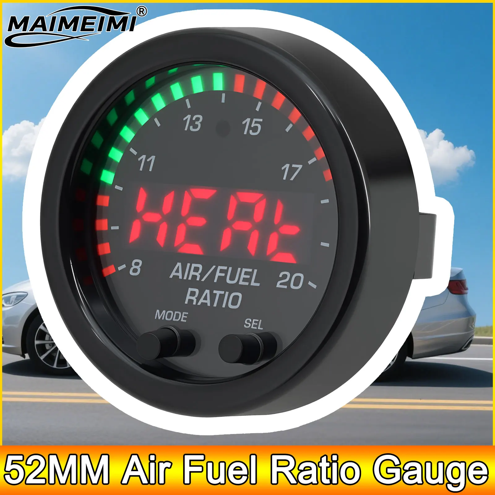 AD 52MM Air Fuel Ratio Gauge Kit 0258017025 Wideband Oxygen Sensor AFR Sensor Controller Gauge 30-0300 X-Series O2 Air Fuel