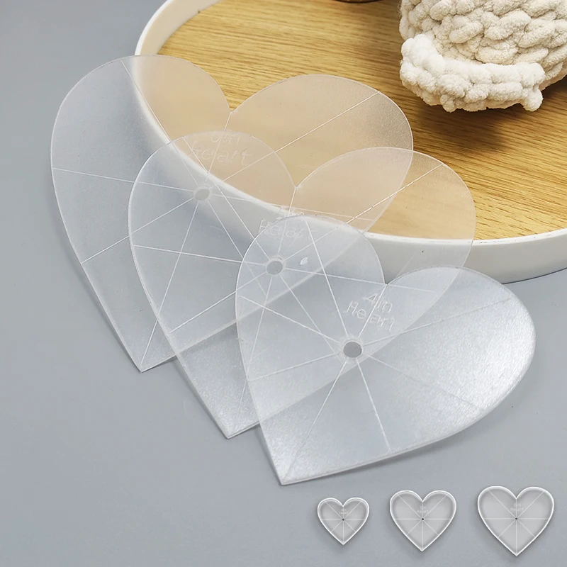 3pcs Heart-Shaped Acrylic Quilting Rulers Stencil Manualidades Precision Templates for Valentine's Day  DIY Sewing Art Crafts view 3
