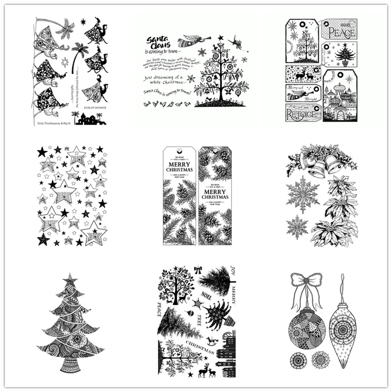 New Arrival Merry Christmas Clear Stamps 2022 For Scrapbooking Paper Making Tree Bell Account Craft Set Card Transparent Seal