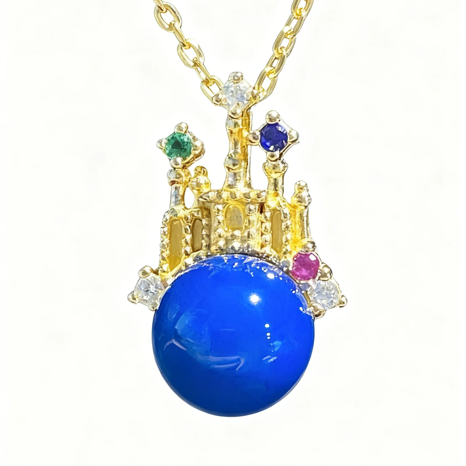 

Подвеска из натурального мексиканского синего янтаря из стерлингового серебра 7 мм, дизайн замка, ювелирные изделия для женщин, подарок