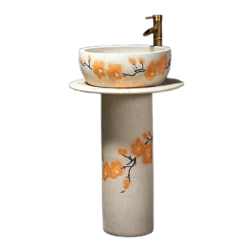 

Column type ceramic washbasin Outdoor garden integrated washbasin Courtyard washbasin