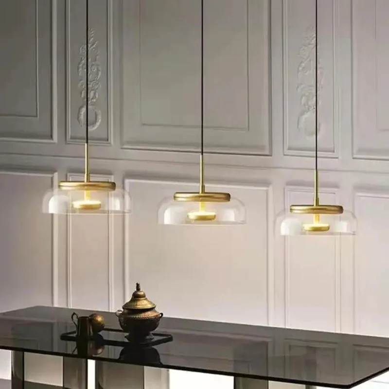 

Nordic Restaurant Single Head Pendant Light Simple Modern Dining Room Personalized Bedhead Glass Lighting Creative Bar Desk Lamp