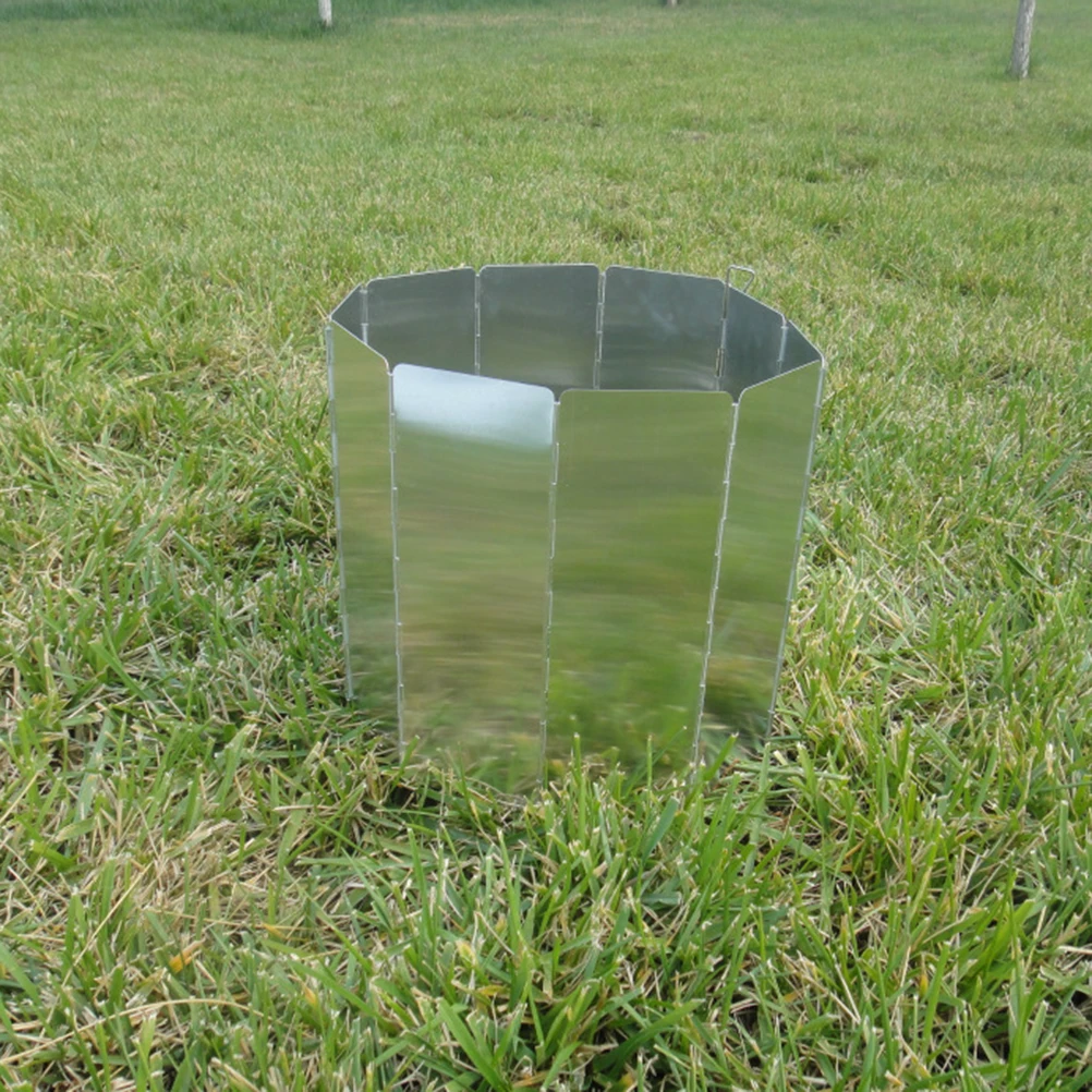 

10Pcs Lightweight Aluminum Windshield Foldable for Camping Hiking Picnic Outdoor Stove Windscreen Easy to Carry