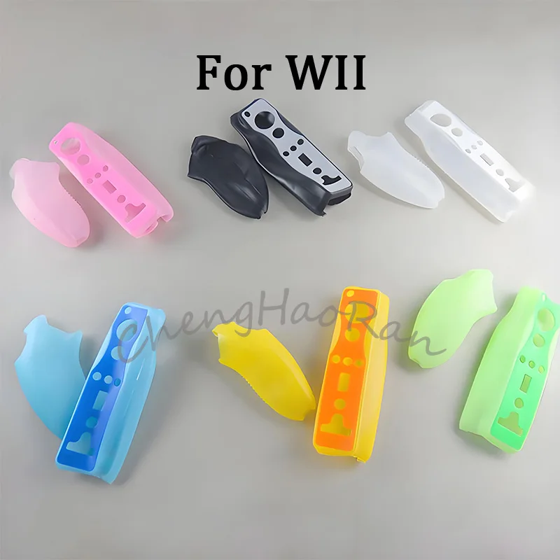 1Set Built-in Motion Plus Controller For Wii 2 in 1 Game Controle Silicone Soft Case For Wii Wireless Games Remote Nunchuck
