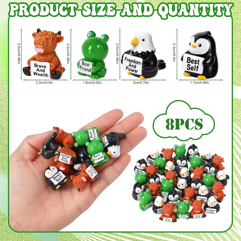 8 Buah Patung Hewan Mini Posit - Desk Setup Nature ulasan dan harga