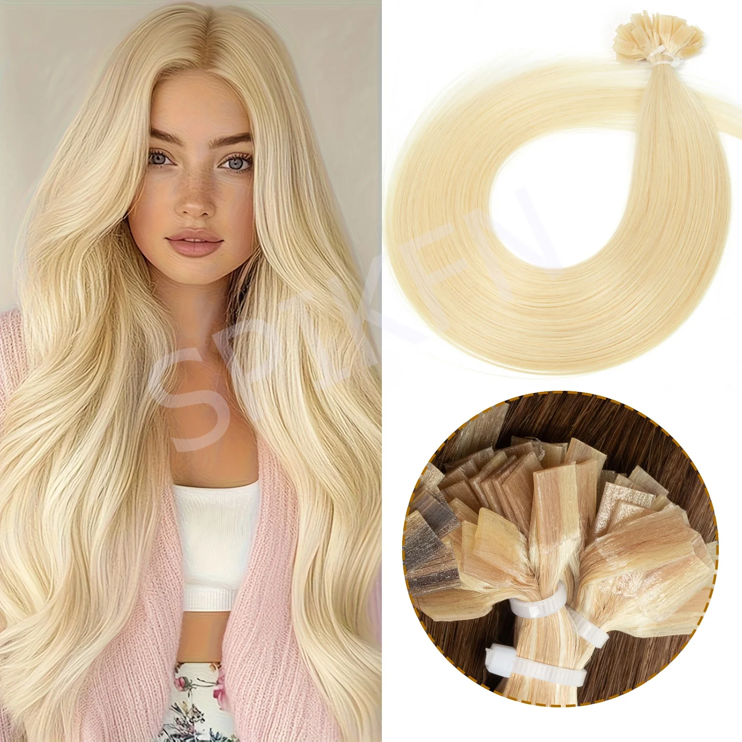 

50Pcs 30G/Pack Flat tip hair extensions for woman F Tip U K Tip Fusion Hair Extensions Real Remy Human Hair Brown Balck blonde