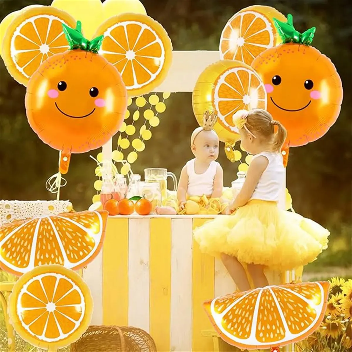 A38M Orange Fruit Balloon Lovely Orange Foil Balloon Fruit Film Balloon Suitable for Theme Decoration of Citrus Fruits