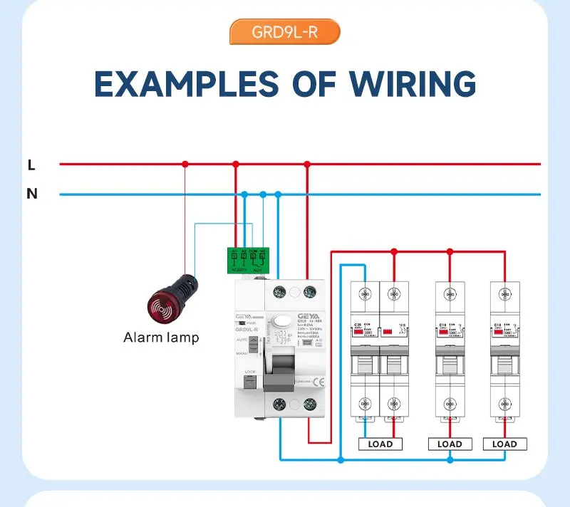 GEYA GRD9L mit A-SI RCCB Auto-Reconnectable Fehlerstromschutzschalter 2P 40A 0,03A (30mA) RCD Elektromagnetisch Superimmunisiert – Detail 7
