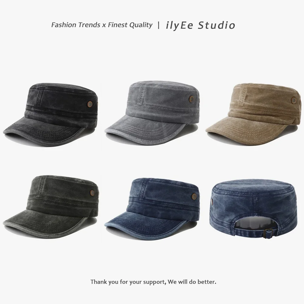 2025 New Retro Vintage Washed Cotton Flat Caps Men Women Hip Hop Tactical Military Cap Unique Design Flat Top Hats For Man