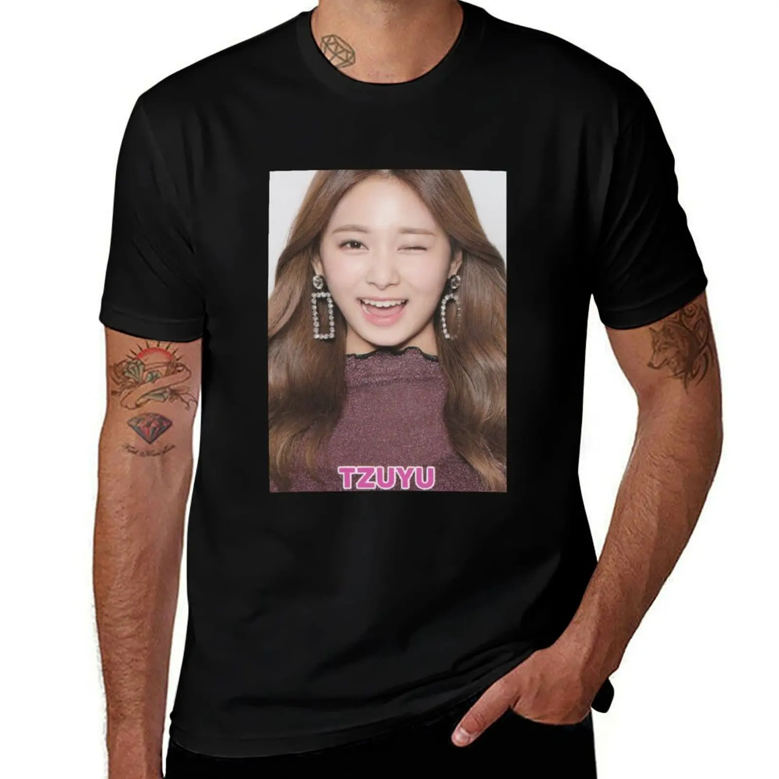 twice tzuyu T-Shirt tees quick drying custom t-shirts vintage t shirts anime shirts men