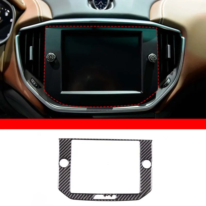 

For Maserati Ghibli III (M157) 2014-15 Car Central Control Navigation Screen Decoration Frame Soft Carbon Fiber Accessories LHD