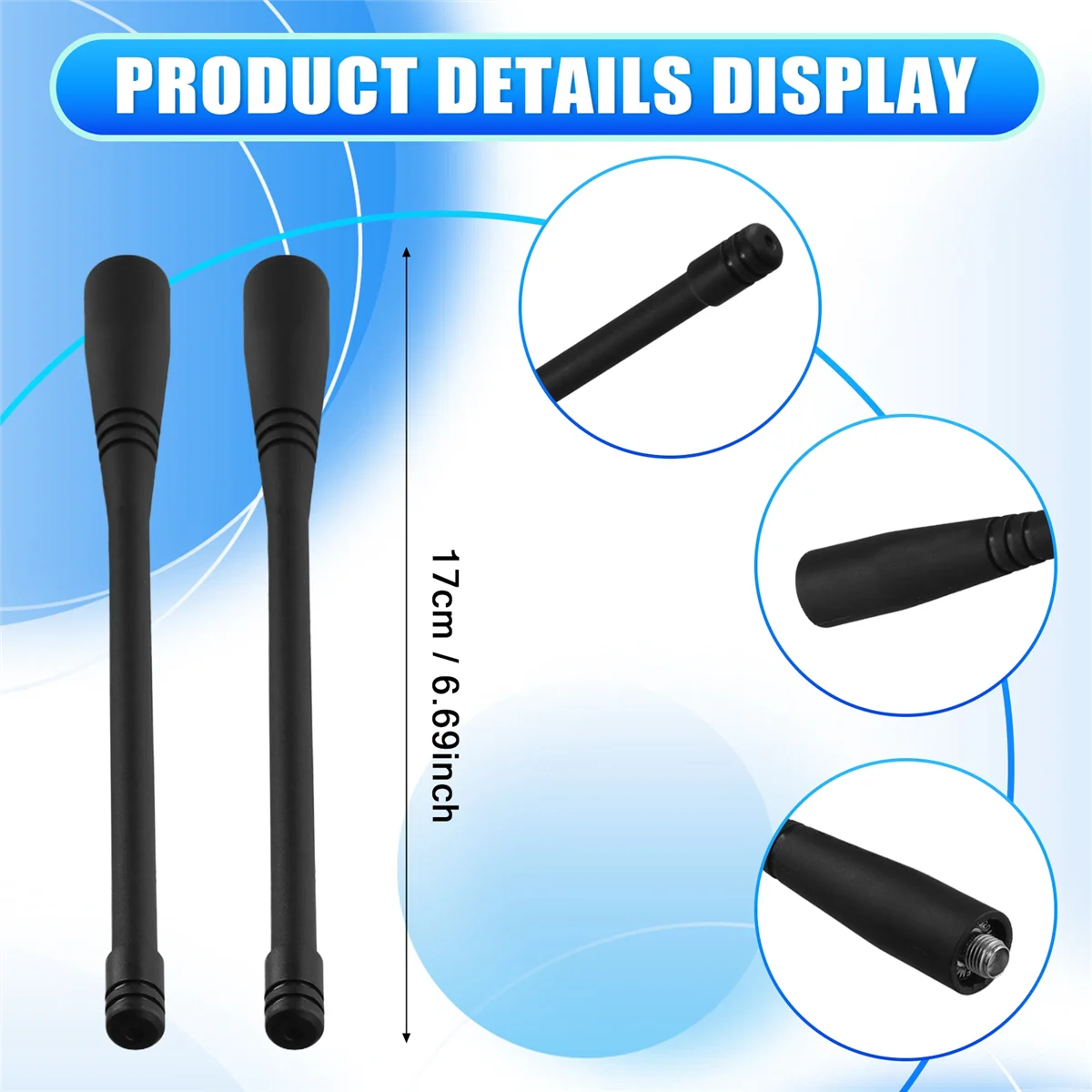 

HOT!5Pcs Dual Band Sma-Female 17Cm Length Antenna for Baofeng Uv-5R Uv-82 Gt-3 Uv-9R Plus Walkie Talkie