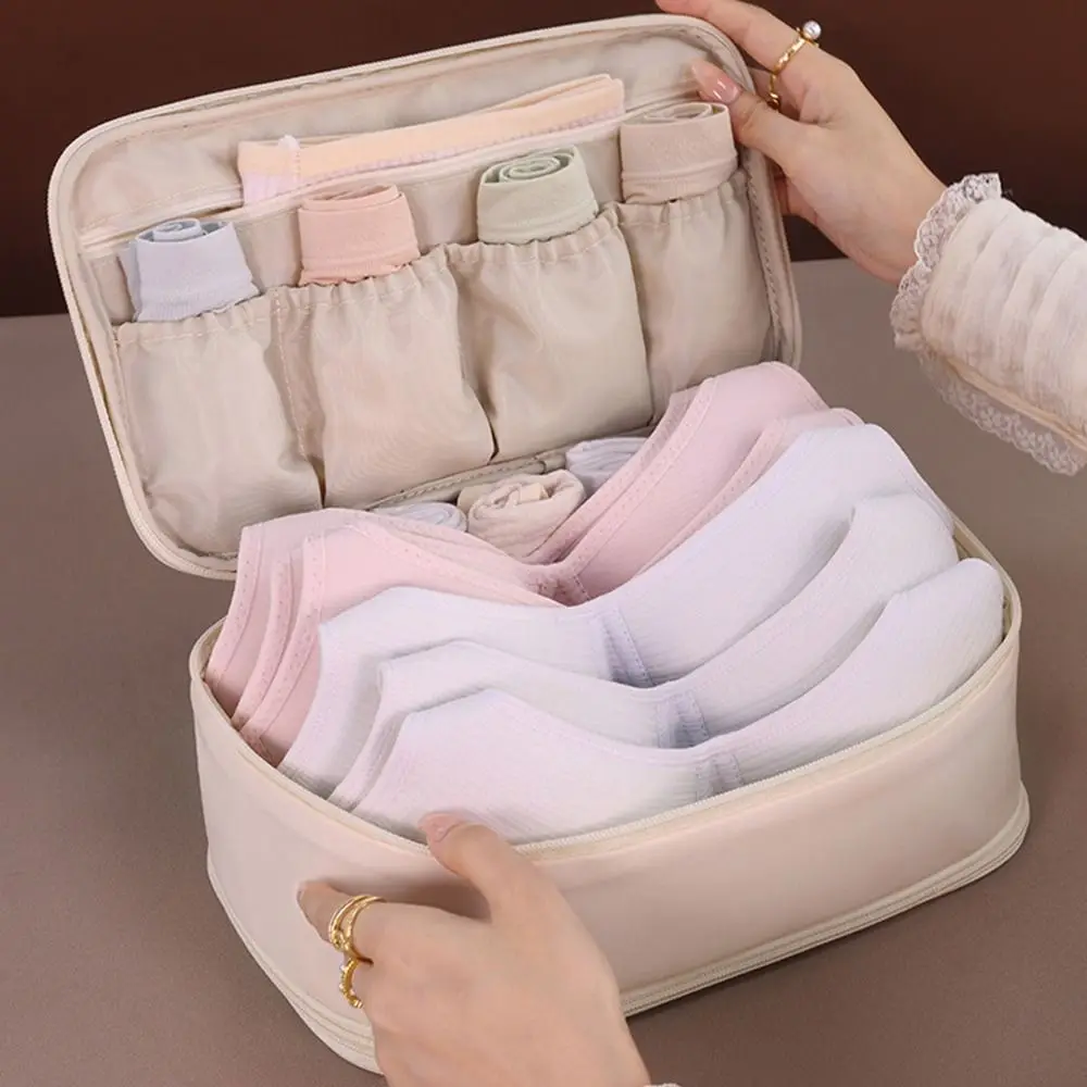 

Fashion Double Layer Underwear Storage Bag Large Capacity Waterproof Travel Bra Organizer Portable Sock Packaging Bag