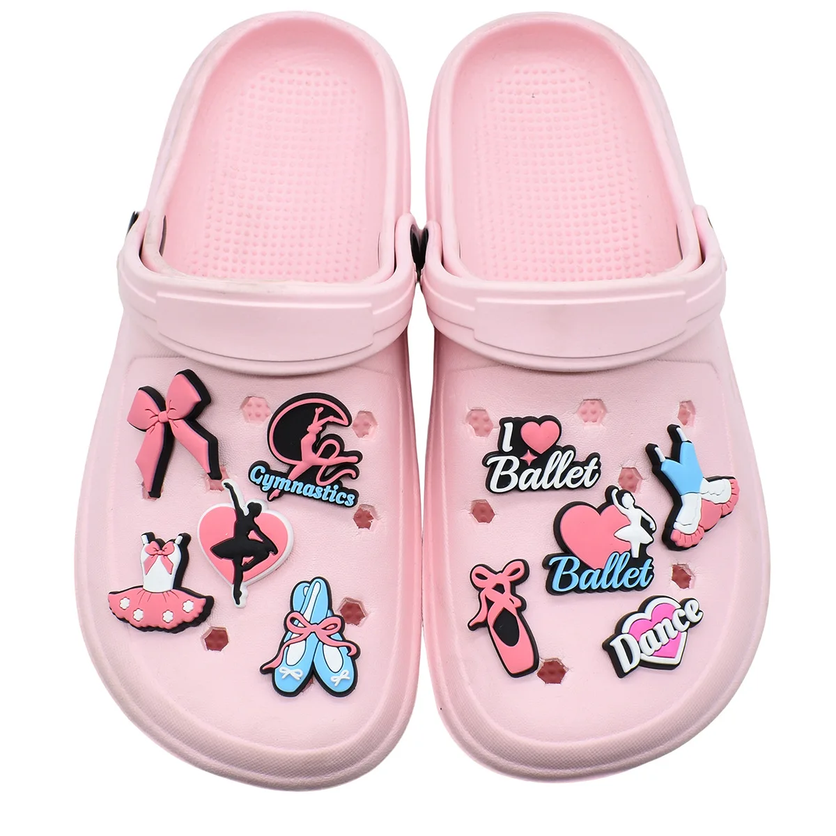 26pcs set New Arrival Sweet Pink style Dance Ballet PVC Shoe Charms Fashion Removable DIY Decor Ornaments For Clogs Best Gift