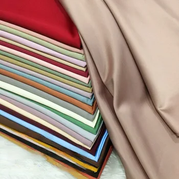 Tela de satén microelástica, tejido grueso por metro para ropa, vestidos, Cheongsam, costura, liso, mate, suave, transpirable