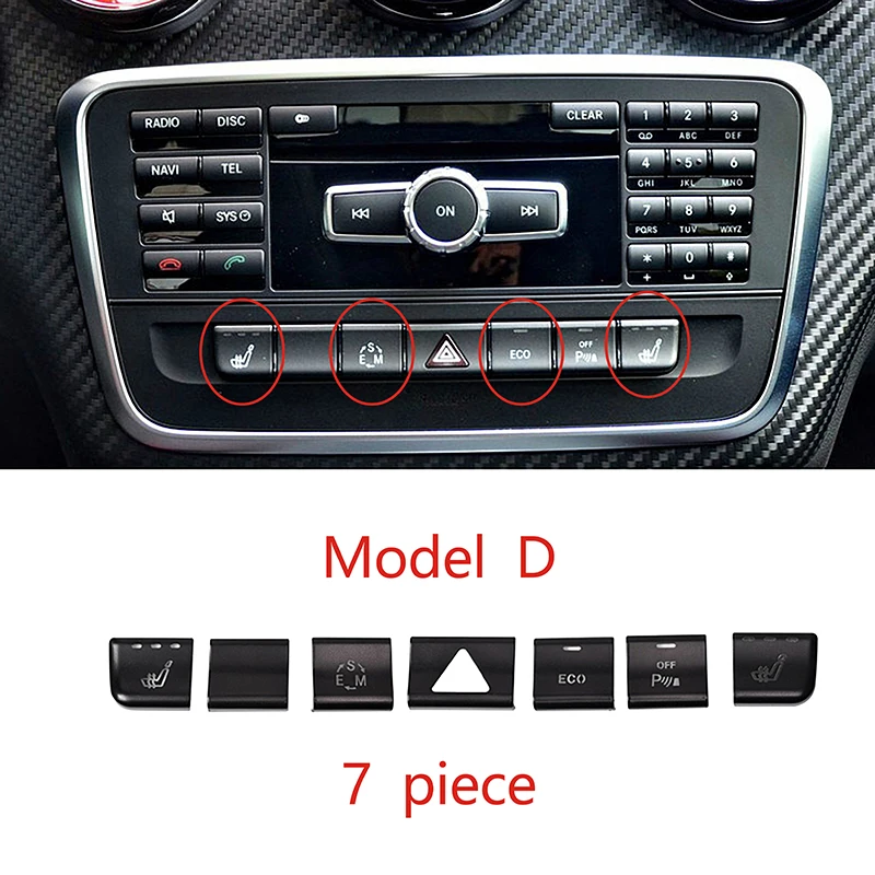 Lot 2 Autocollants Chromé Console Centrale Mercedes CLA GLA Classe A W117 W176 - Protection Intérieur