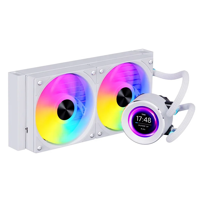 240mm ABS Black Heat Sink Kit Cpu Coolers Liquid Fan Air Water Fans Para 4Pin Rgb Am4 Aio 360 Ips With Led Temperature Display