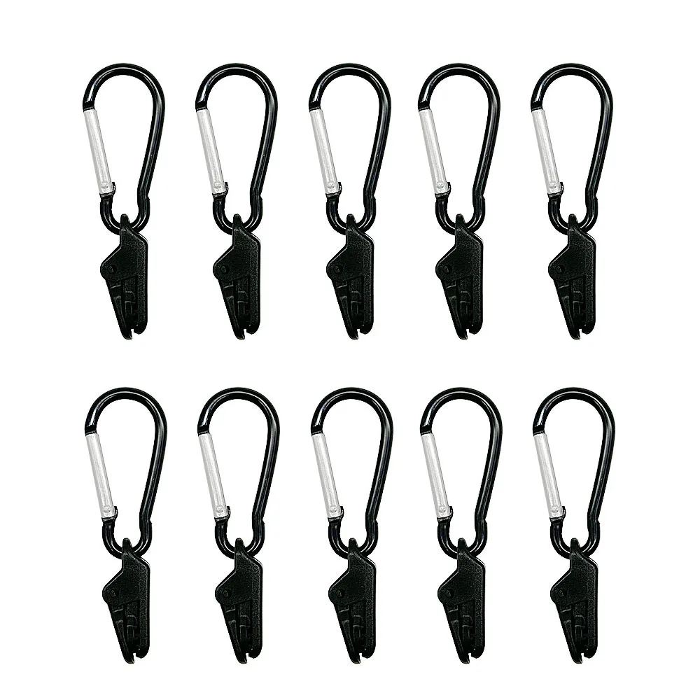 10 Pcs Windproof Clamp Set Survival Grommet Tent Clips Buckle Awning Tarp Fixed Outdoor Camping Tent Accessories Plastic Hook