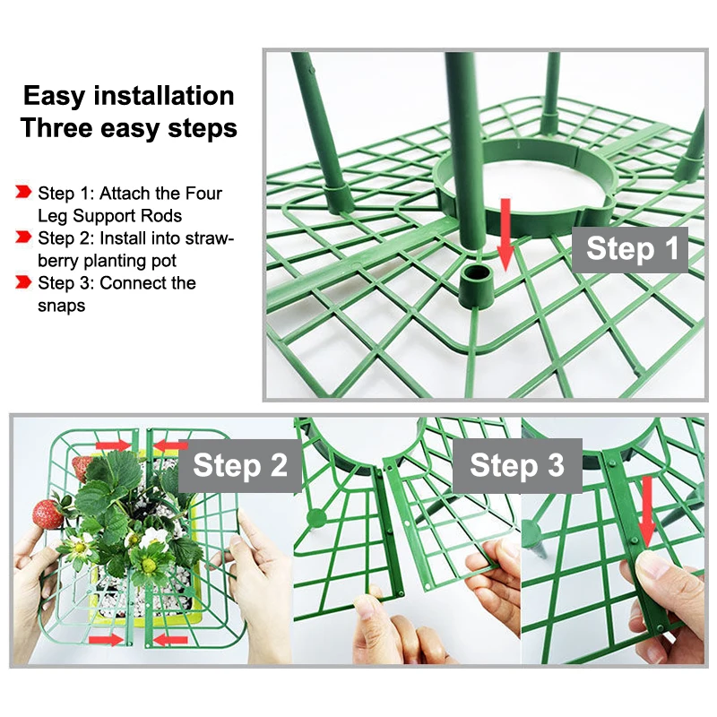 

Strawberry Stand Square Tray Stand Anti-fall Potted Fruit Garden Support Stand