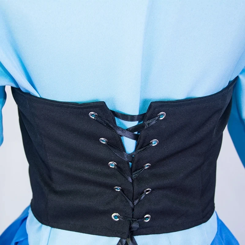 Kobieta Ariel Księżniczka Kostiumy Cosplay Niebieska Sukienka Czarna Kamizelka Zestaw Syrenka Cos Sukienki Kostiumy Halloween dla dorosłych