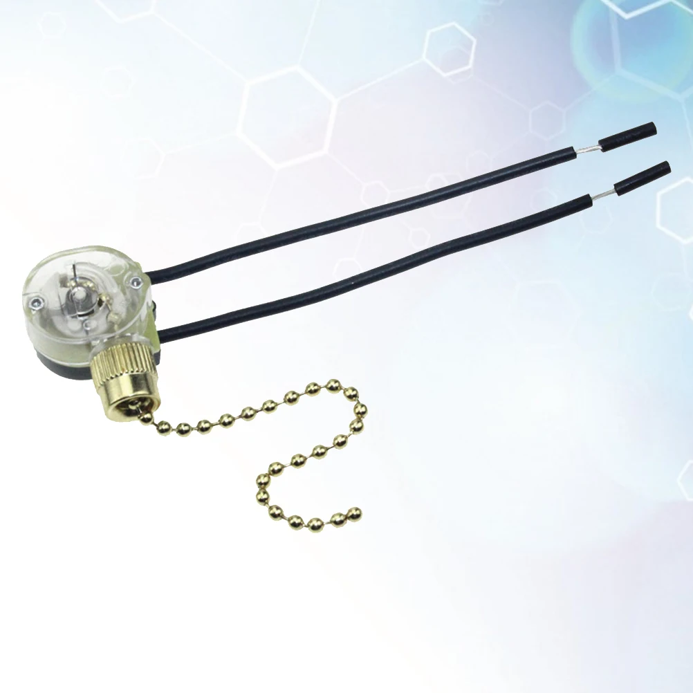 

Fan Switch Pull Chain Ceiling Fan Light Lamp Replacement Golden Two-Wire Manual Control Pull-Chain on-Off Pull-Chain on-Off