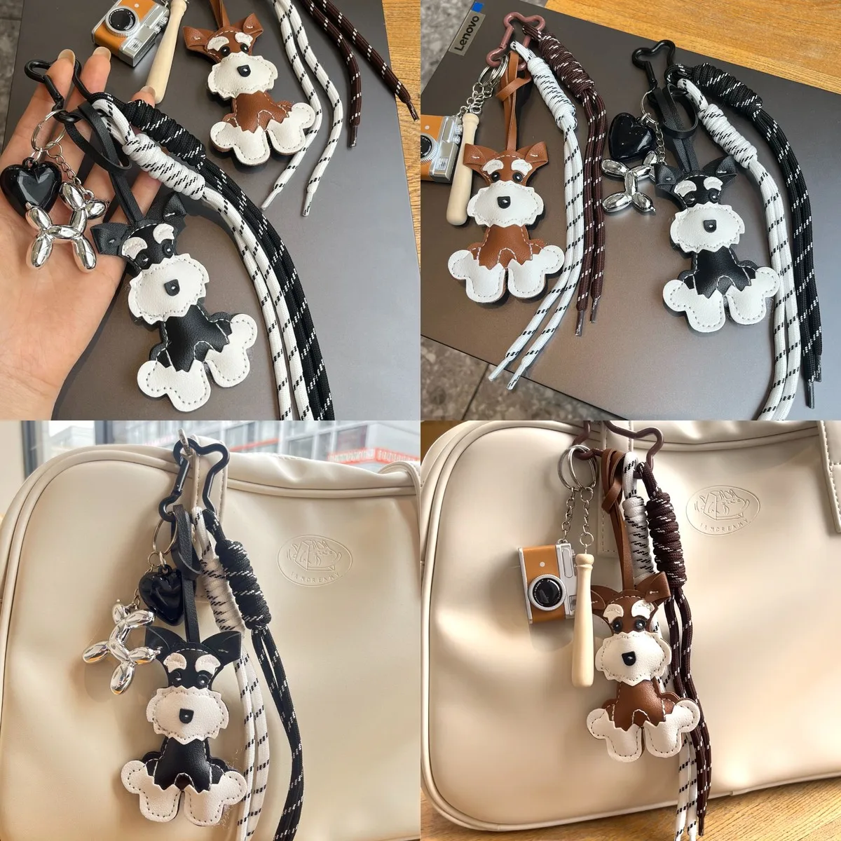 For Snow Terrier Camera-Shaped Keychain, Cute Cartoon Bag Charm, Backpack Pendant for Girls, Trendy Instagram Style Accessory