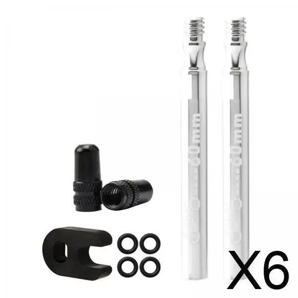 

Aluminum Alloy Tire Valve Extender 2pcs Silver 60mm Tubeless System Conversion Kit for Gravel and MTB Bikes