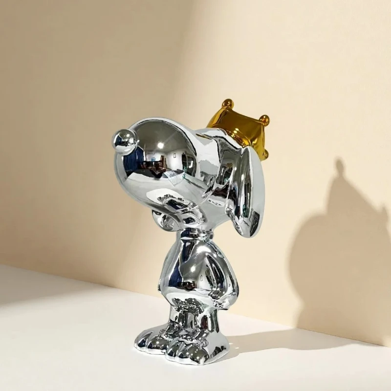 Genuine Cute Dog Crystal With Crown Ornament Cartoon Anime Hand Office Aberdeen Model Home Desktop Decoration Birthday Gift